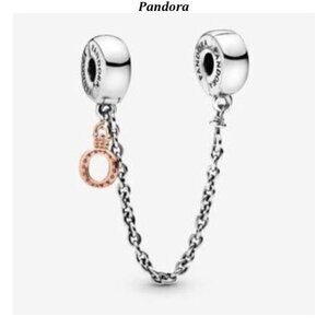 Pandora Dangling Crown O Safety Chain Charm